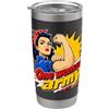 Girl Power Retro Kunst Selbstliebe State One Woman Army Comic Pop Art forza autostima Bicchiere termico in acciaio inox doppia parete