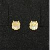 Orecchini In Oro 18K 750 Mls. Gufi Con Madreperla 5,6 Mm.
