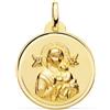 FMF Pendente Oro 18K 750 Mls. Medaglia Vergine Perpetuo Soccorso 22 MM. 3,35 Grammi