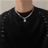 Collana geometrica osso di serpente in acciaio for titanio per uomo donna mis