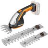 WORX WG801E.9 Cesoie per erba e arbusti, senza batteria e caricabatterie | Forbici 3 in 1 con lame intercambiabili: lama da 20 cm, tagliasiepi da 12 cm e cesoia per erba da 10 cm