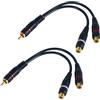 Btfo 2pz Sdoppiatore RCA 1 Maschio 2 Femmine, 22cm Splitter RCA Y Cavo Phono Prolunga