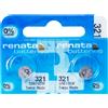 Renata 2 x Renata 321 Pila Batteria Orologio Mercury Free Silver Oxide SR616SW 1.55V