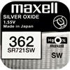 Maxell 362 Pila Batteria Orologio Mercury Free Silver Oxide SR721SW Japan 1.55V
