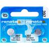 Renata 2 x Renata 397 Pila Batteria Orologio Mercury Free Silver Oxide SR726SW 1.55V