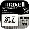 Maxell 317 Pila Batteria Orologio Mercury Free Silver Oxide SR516W Japan 1.55V