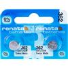 Renata 2 x Renata 362 Pila Batteria Orologio Mercury Free Silver Oxide SR721SW 1.55V