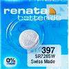 Renata 397 Pila Batteria Orologio Mercury Free Silver Oxide SR726SW Swiss 1.55V