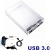 CASE BOX ESTERNO PER HARD DISK SATA 3,5" USB 3.0 HARDISK HDD CUSTODIA trasp plas