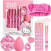 Hello Kitty Sanrio Pennelli Trucco e Kit Bellezza 10 Pz con Piumino da Cipria