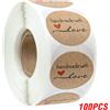 Kraftify 100-500 pz Adesivi Kraft Vintage Etichette Scrapbook Regalo Fatto a mano Grazie