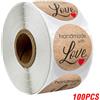 Kraftify 100-500 pz Adesivi Kraft Vintage Etichette Scrapbook Regalo Fatto a mano Grazie