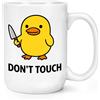 Gift Base Don't Touch Duck Meme Tazza Grande 15oz In Ceramica Bianca, Regalo