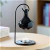Compact Black Essential Oil Burner Ceramic Incense Holder for Relaxing Space