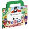 Janod, Magneti'Puzzles Fattoria, Puzzle Magnetico Bambini da 24 Pezzi | Valigetta Portatile con Tasche Laterali e Sfondo Modello, Cartone FSC, Da 3 Anni, Motricità Fine e Osservazione