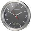 Bresser Mytime 8020116 - Orologio da parete termico/igrometro con termometro e igrometro con 4 potenti ventose per appendere o appoggiare, colore: grigio, 17 cm