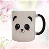 Black Ceramic Panda Mug Reusable Heat Sensitive Color Changing Coffee Tea Cup