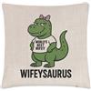 Gift Base Coppia Cuscino in Tessuto T Rex Rude Dad T Rex Copricuscino 40 x 40 cm Naturale