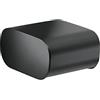 Gedy Outline Portarotolo Carta igienica Coperto Nero, Misure: 9,6X11,7X14,2 CM, Porta Carta igienica in Ottone, Cromall®, resine termoplastiche, Acciaio Inox, Design Simone Micheli, 15 Anni Garanzia