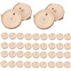 No 1X(40Pcs 3-4CM Cerchi di di Legno Rotonde Naturali Non Finite con Dis3398