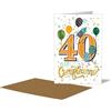 Subitodisponibile Biglietto auguri Buon compleanno 40 ANNI con palloncini 1BOZ