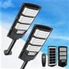 SENDALE 500W Lampione Solare Led Esterno 2 pezzi IP66 Impermeabile Faretto Stradale con