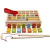 TrAdE Shop Traesio GIOCO DI PESCA MAGNETICO IN LEGNO PER BAMBINI IMPARA A CONTARE NUMERI CON BASTON