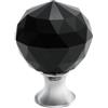 Högert Technik Pomello per mobili CRPA Ø 30 mm nero cristallo cromo zama vetro altezza 44 mm glamour stile lucido design per cassetti armadi cassettiere