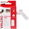 VELCRO Brand Nastro riapribile adesivo 20mmm x 1m Bianco | Nastro autoadesivo, nastro biadesivo multiuso resistente, perfetto per decorare la stanza e la casa, l'ufficio, il garage