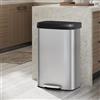 IDEALHOUSE Pattumiera da cucina in acciaio inox da 21 l/80 l, con coperchio | Inodore, meccanismo a pedale, antiruggine, bordo interno e maniglia per il trasporto. Colore: bianco opaco/argento