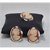 CIONDOLO ARGENTO 925 CAMMEO CORNEOLA 25 mm CIONDOLO E SPILLA AGDV 0105