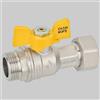 Bugatti VALVOLA SFERA GAS M/F DADO GIREVOLE FARFALLA ALLUMINIO - 3/4 x 3/4