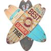 3Pcs Retro Style Wooden Surfboard Signs Beach House Wall Art