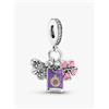 PANDORA Amuleto giapponese Sakura, Omamori & Fan Dangle Charm in argento ster...