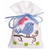 Vervaco Kit Punto Croce Contato UCCELLO BLU Sacchetti Bomboniere Da Ricamare Punto Croce ca. 8 x 12 cm Set Fai Da Te Creativo Adulti Ricamo Casa Decorazioni Per Lavoretti Creativi