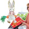 Statuetta Coniglietto Pasquale In Paglia, Carina Statua Da Giardino Per