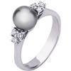 Carlo Raspagni ANELLO IN ORO BIANCO 18kt. CON DIAMANTI NATURALI E PERLA AKOYA CON GARANZIA