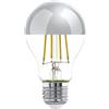 EGLO Lampada LED E27, lampada a specchio testa E27 argento, LED senza | abbagliamento, 7W (equiv. 60W), 806 lumen, LED bianco caldo 2700K, lampadina Edison A60, Ø 6 cm