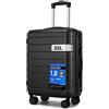 Trolley Valigia Bagaglio a Mano 55x40x20 per Ryanair Nero Guscio Rigido Leggero