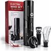 DAIMOX Kit Cavatappi Elettrico Professionale per Vino, Set Elegante con Stappa