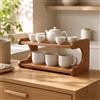 Organizer da Tavolo in Bambù Adattabile Scaffaletto Salvaspazio per Cucina