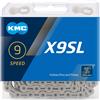 KMC X9sl Chain, Catena Unisex Adulto, Silver, 1/2" x 11/128"