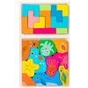 TrAdE Shop Traesio PUZZLE IN LEGNO GIOCATTOLO EDUCATIVO PER BAMBINI 2IN1 DESIGN TETRIS ANIMALI MARI