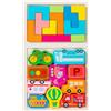 TrAdE Shop Traesio PUZZLE IN LEGNO GIOCATTOLO EDUCATIVO PER BAMBINI 2IN1 DESIGN TETRIS MEZZI TRASPO