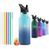 Mulbijeo Borraccia in acciaio inox 500 ML senza BPA, borraccia per bambini, borraccia termica doppia parete anti‑perdita, bottiglia d'acqua con cannuccia, acciaio inox 18/8