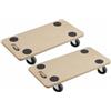 Meister Metafranc - Carrello per il trasporto 590 x 290 mm, 2 pezzi, portata 200 kg, pannello MDF con ruote in TPE, rullo per mobili