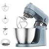 Kenwood Go - Impastatrice Compatta 800W Ciotola Inox 4L Blu | Design Compatto, 6 Velocità, Maniglia, Frusta K, Gancio Impastatore, Frusta a Filo, Paraschizzi, Dosatore, KZM35.000GY