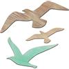 Mediterranean Style Wooden Seagull Wall Art Beach Coastal Natural Aesthetic