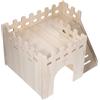 Beige Solid Wood Hamster House Durable Small Pets Hideout Cozy Hut