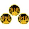 Phoenix Ball Markers Marcatori Tappo Dorato in Set da 3, 18mm, MPN GBM3
